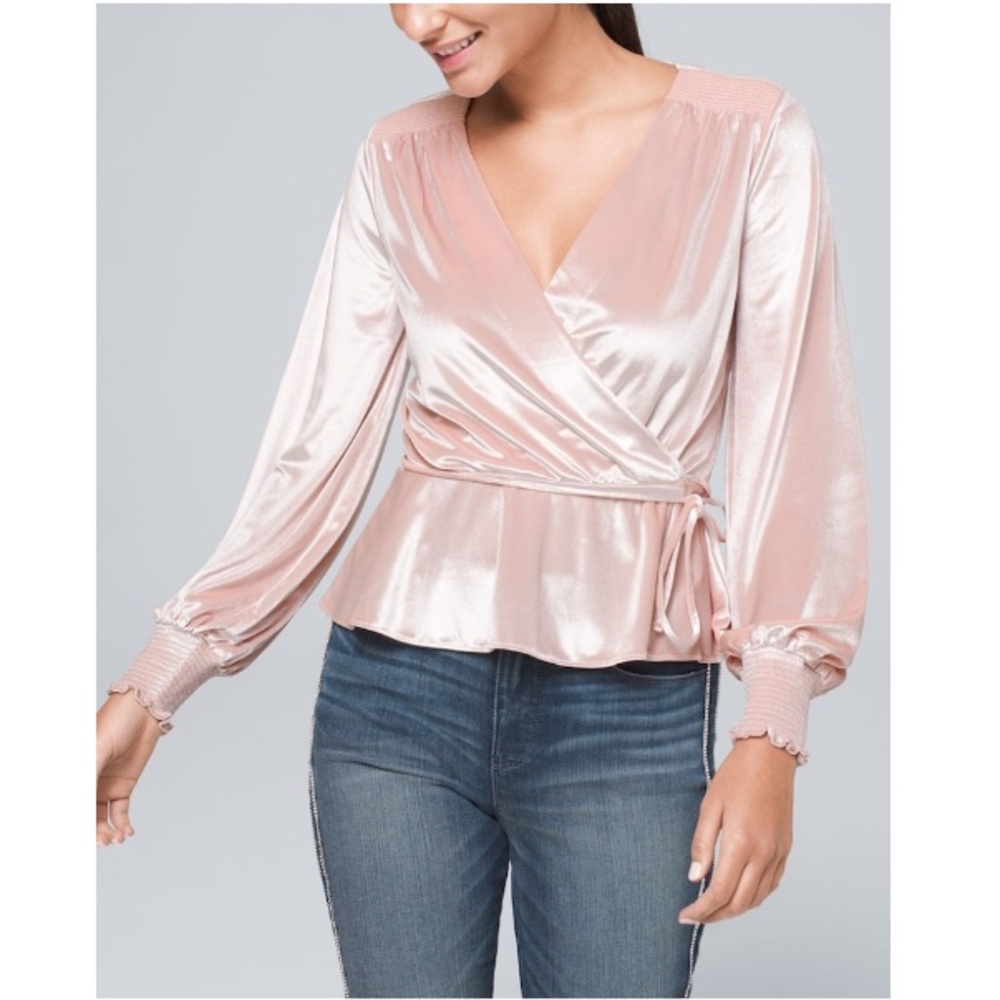 WHBM | VELVET SURPLICE TOP TYLE: 570299629